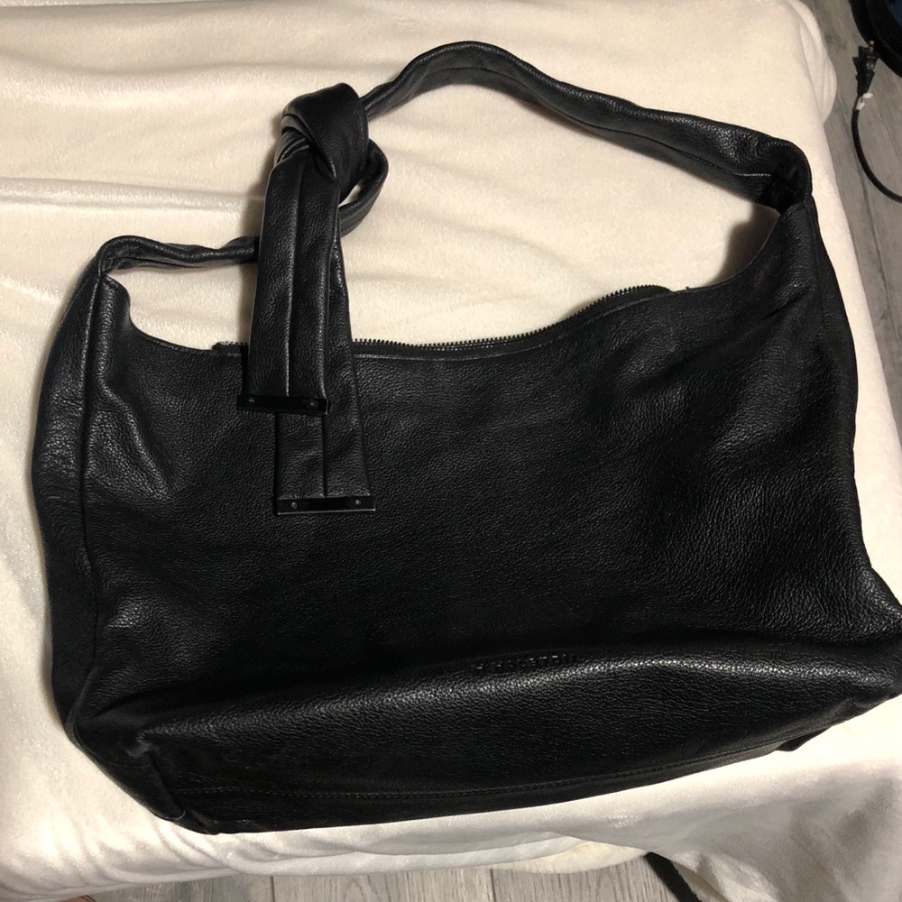 Halston Heritage black pebbles leather purse